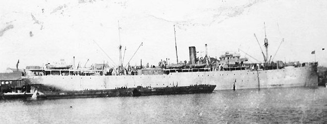 USS Liberator in St Nazaire, France, as a troopship 1919.  US Naval Historical Center photo.