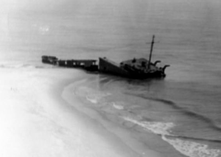 LST-292 ariel photo.  From the Outer Banks Historical Center, Manteo.