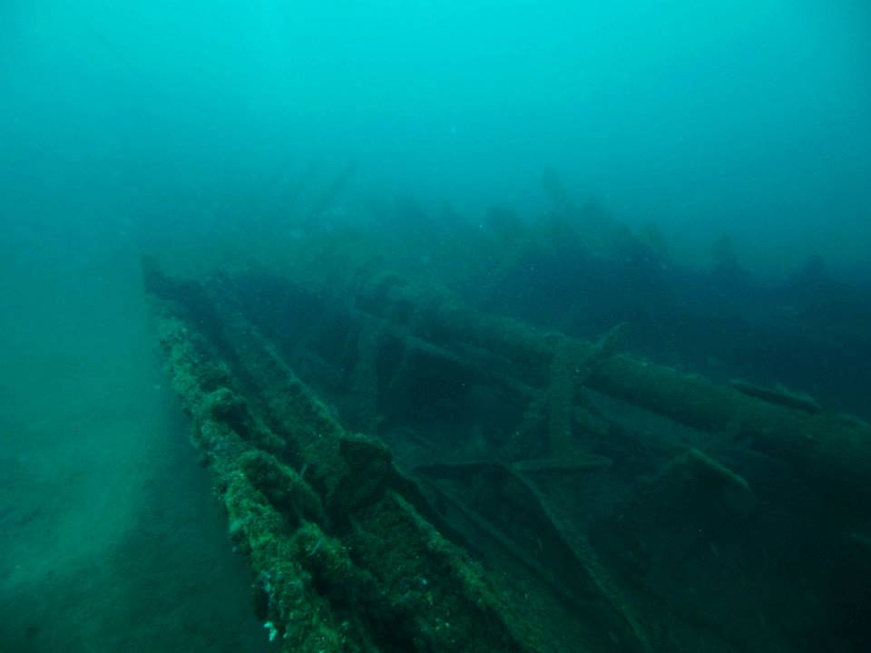 Photo of the Proteus prop shaft and starboard side of the hull, Photo by Marc Corbett, May 2013