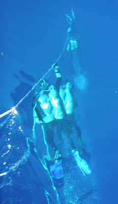 Divers on the Deco after a dive to the Manuela - Dive Hatteras Photo